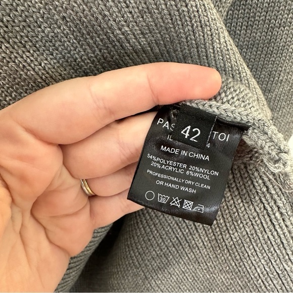 Dodo Bar Or Wool Crystal Fringe Gray Mark Sweater Sz 42 US 4 6 New - Picture 6 of 11